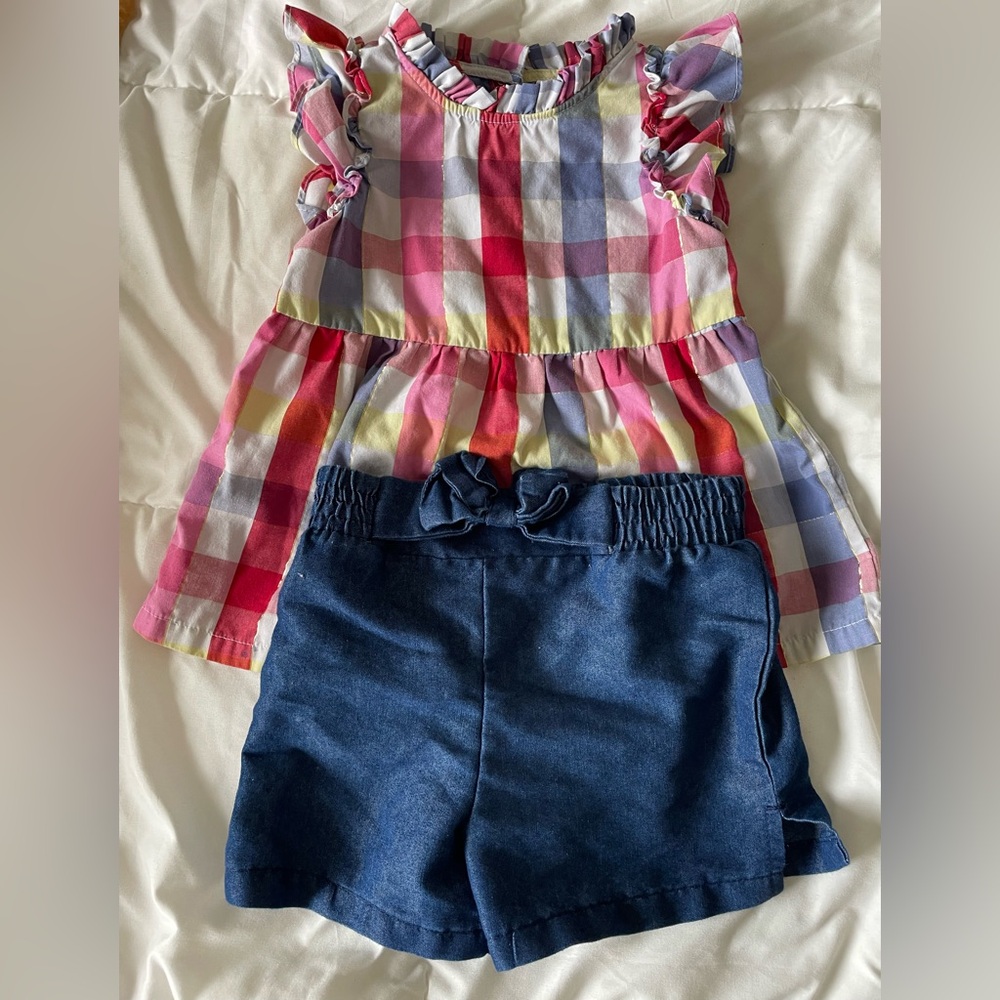 Penelope Mack Multicolor Plaid Top with Ruffle Details